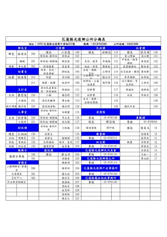 光復鄉公所分機表-0805