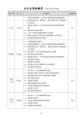 主計室(113年10月)