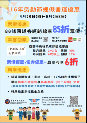 51勞動節客運優惠